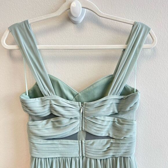 NWT BIRDY GREY ELSYE Maxi Dress In Mesh Sage Size S Mesh Cutouts Boho Chic - Picture 8 of 13